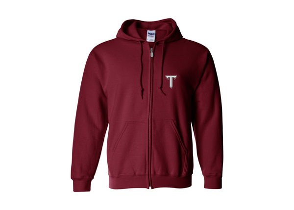 Men's Troy Trojans Gildan  Heavy Blend Full Zip Hooded Sweatshirt