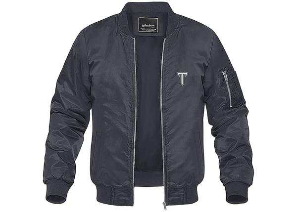 Men's Troy Trojans Lightweight Bomber Jacket Windbreaker Softshell Varsity Jacket Coat