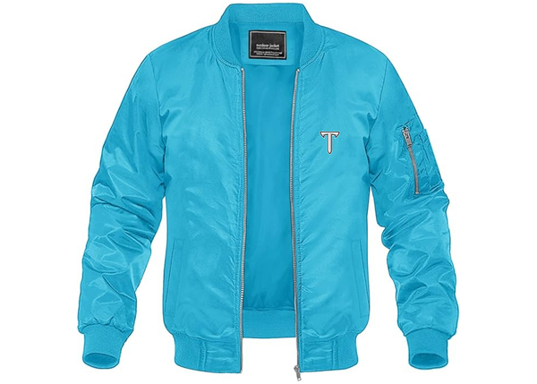 Men's Troy Trojans Lightweight Bomber Jacket Windbreaker Softshell Varsity Jacket Coat