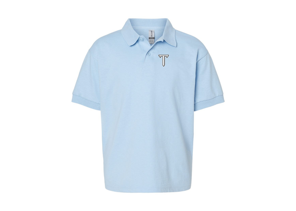 Youth Troy Trojans Gildan Dry Blend Jersey Polo