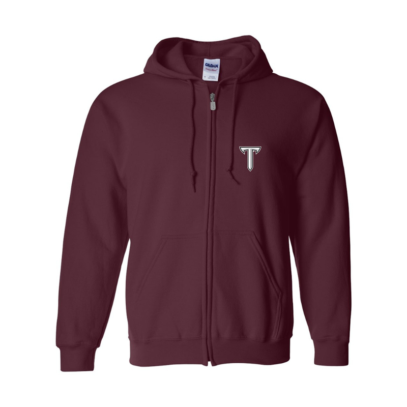 Men's Troy Trojans Gildan  Heavy Blend Full Zip Hooded Sweatshirt