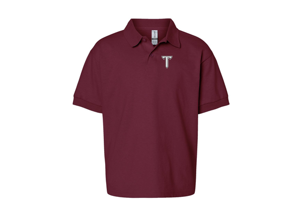 Youth Troy Trojans Gildan Dry Blend Jersey Polo