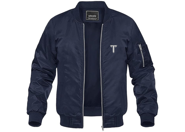 Men's Troy Trojans Lightweight Bomber Jacket Windbreaker Softshell Varsity Jacket Coat