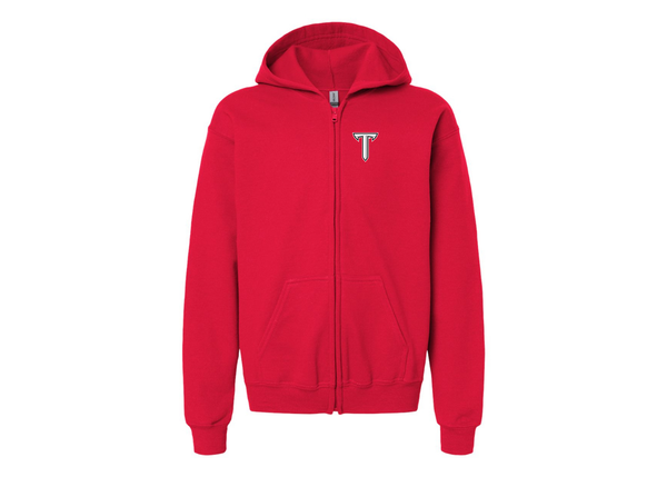 Gildan Heavy Blend Youth Troy Trojans Full Zip Hooded Sweatshirt