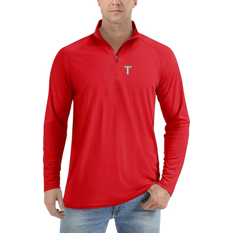 Men's Troy Trojans Lightweight Quarter-Zip Athletic Shirt Long Sleeve Performance Wear