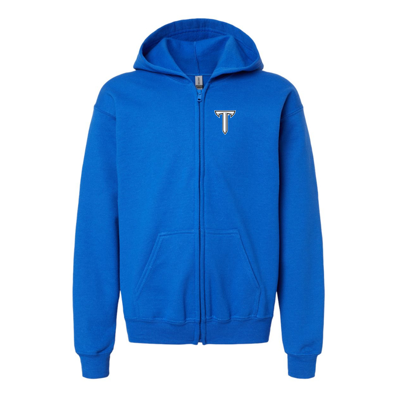 Gildan Heavy Blend Youth Troy Trojans Full Zip Hooded Sweatshirt