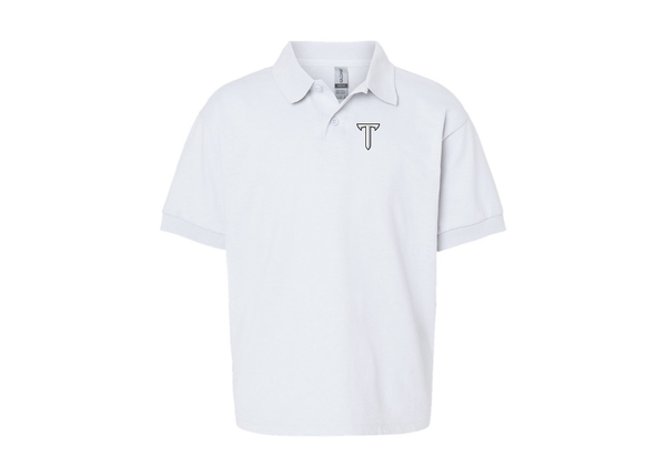 Youth Troy Trojans Gildan Dry Blend Jersey Polo