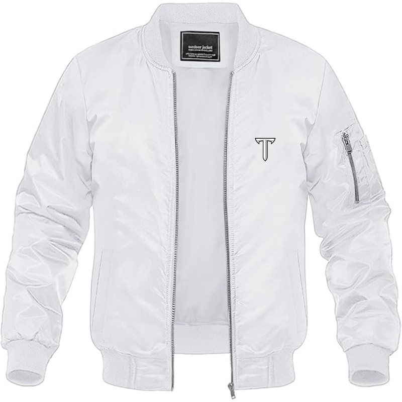 Men's Troy Trojans Lightweight Bomber Jacket Windbreaker Softshell Varsity Jacket Coat