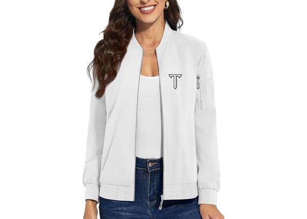 Women's Troy Trojans Premium Bomber Jacket with Polished Detailing and Functional Sleeve Pocket Modern Luxury Outerwear